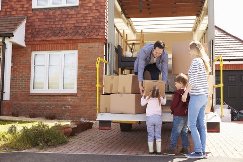 House removal team preparing a move in West Hampstead
